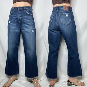 Lee modern vintage distressed wide leg‎ crop jeans high rise waist cropped 27